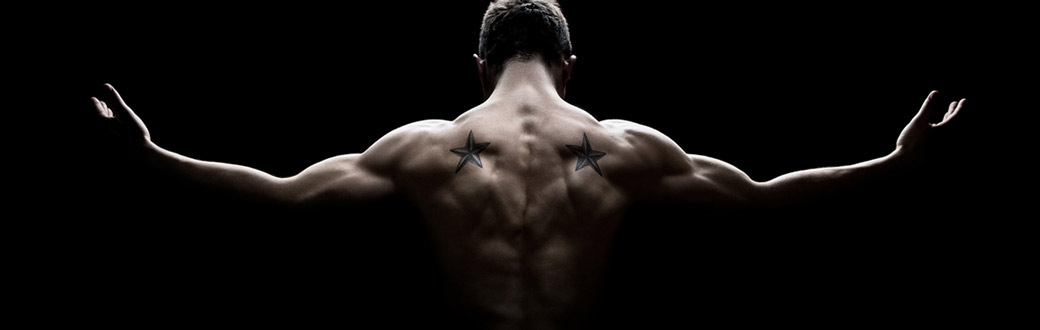 A man's muscular back