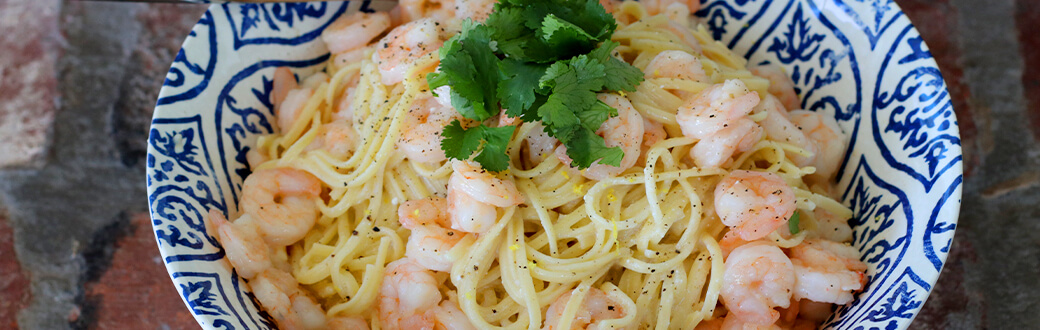 A bowl of lemon mascarpone pasta