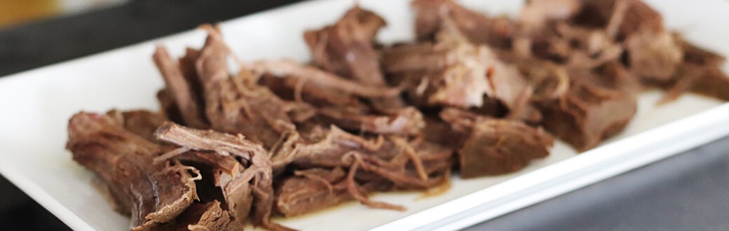 A plate of shredded beef.