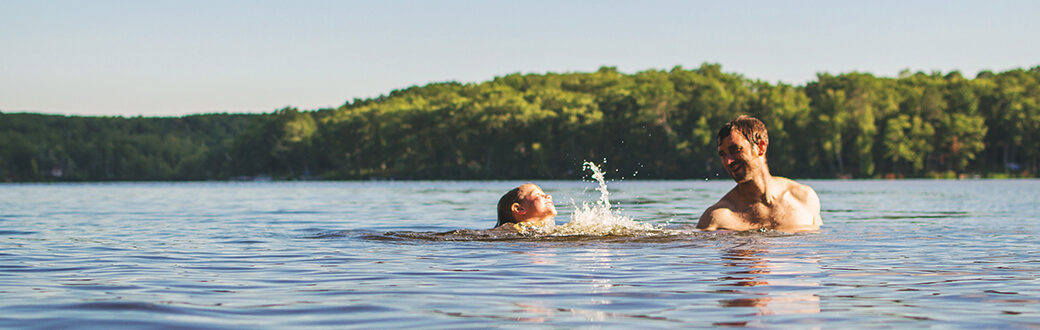 Two people in a lake