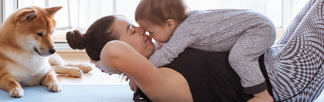 A woman and her child