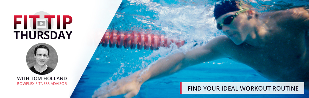 A swimmer in a pool. Find you ideal Workout Routine.