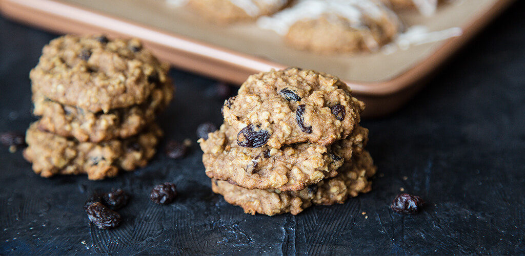 oatmeal raisin cookies on a counter