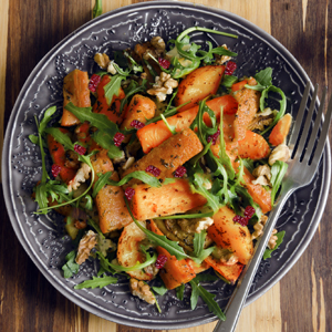 Roasted Sweet Potato & Carrot Salad with Apple Cider Dressing