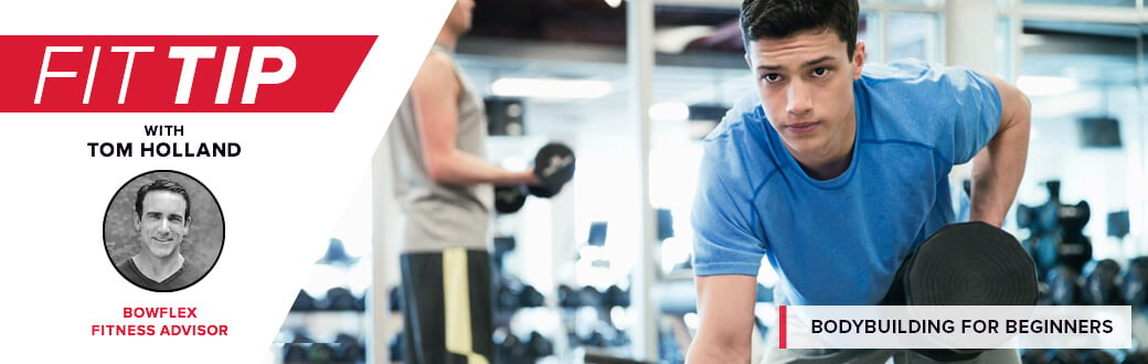 A young man performing a one-arm dumbbell row. Bodybuilding for Beginners: The Best Bodybuilding Workouts for Beginners