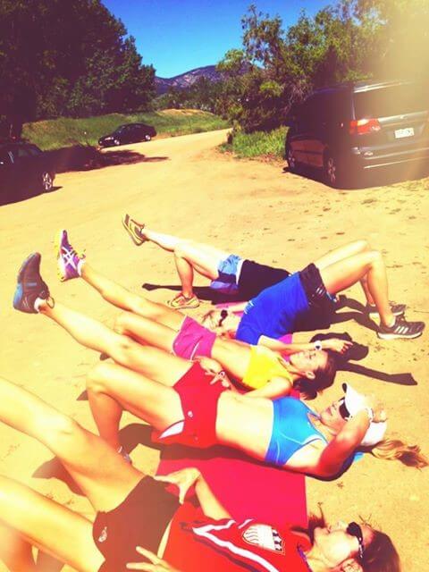 Jacqueline Mariash & Boulder Track Club doing core exercise