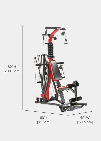 PR3000 Home Gym Dimensions - Length 63 inches, Width 49 inches, Height 82 inches