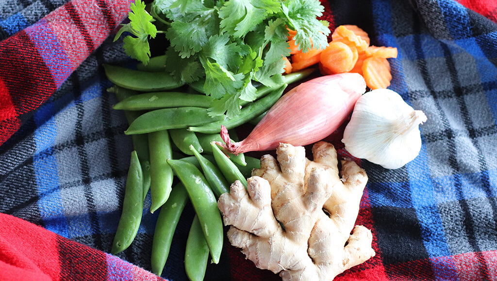 Ingredients for beef curry.