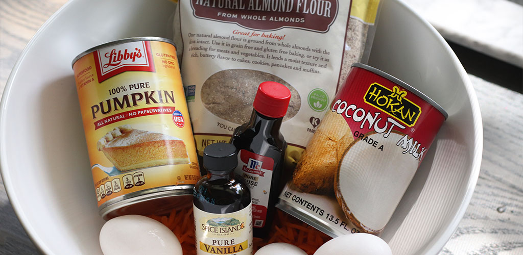 Ingredients for pumpkin carrot cake.