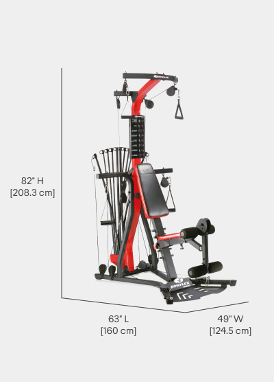 PR3000 Home Gym Dimensions - Length 63 inches, Width 41 inches, Height 82 inches