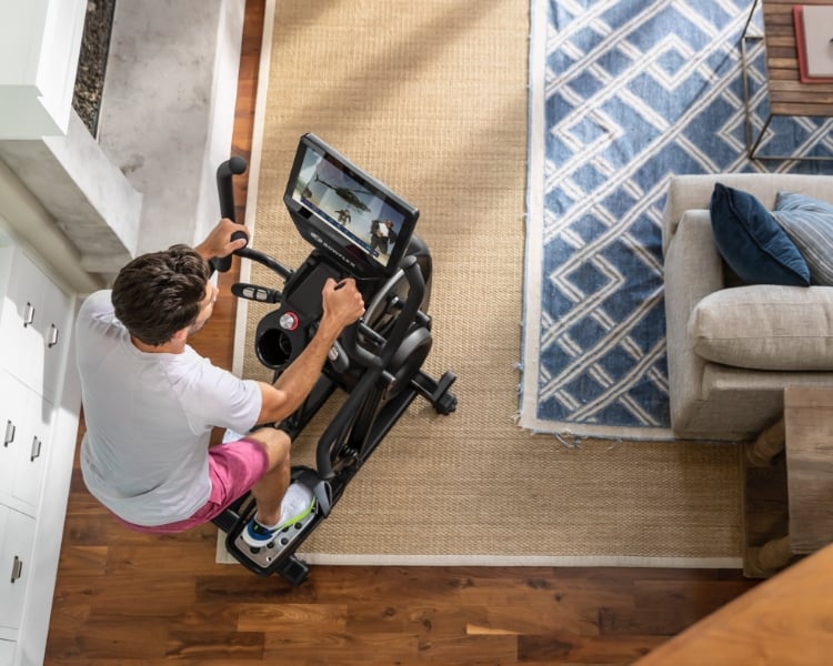 Man riding the VeloCore bike.