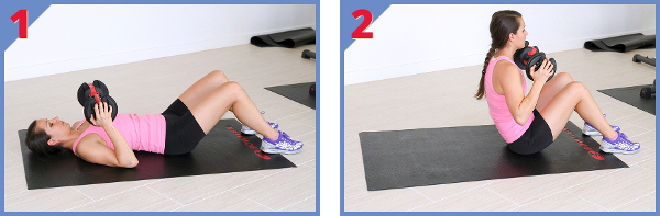 Weighted Sit Ups Positions 1 and 2