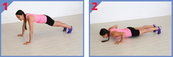 Push Ups Positions 1 and 2