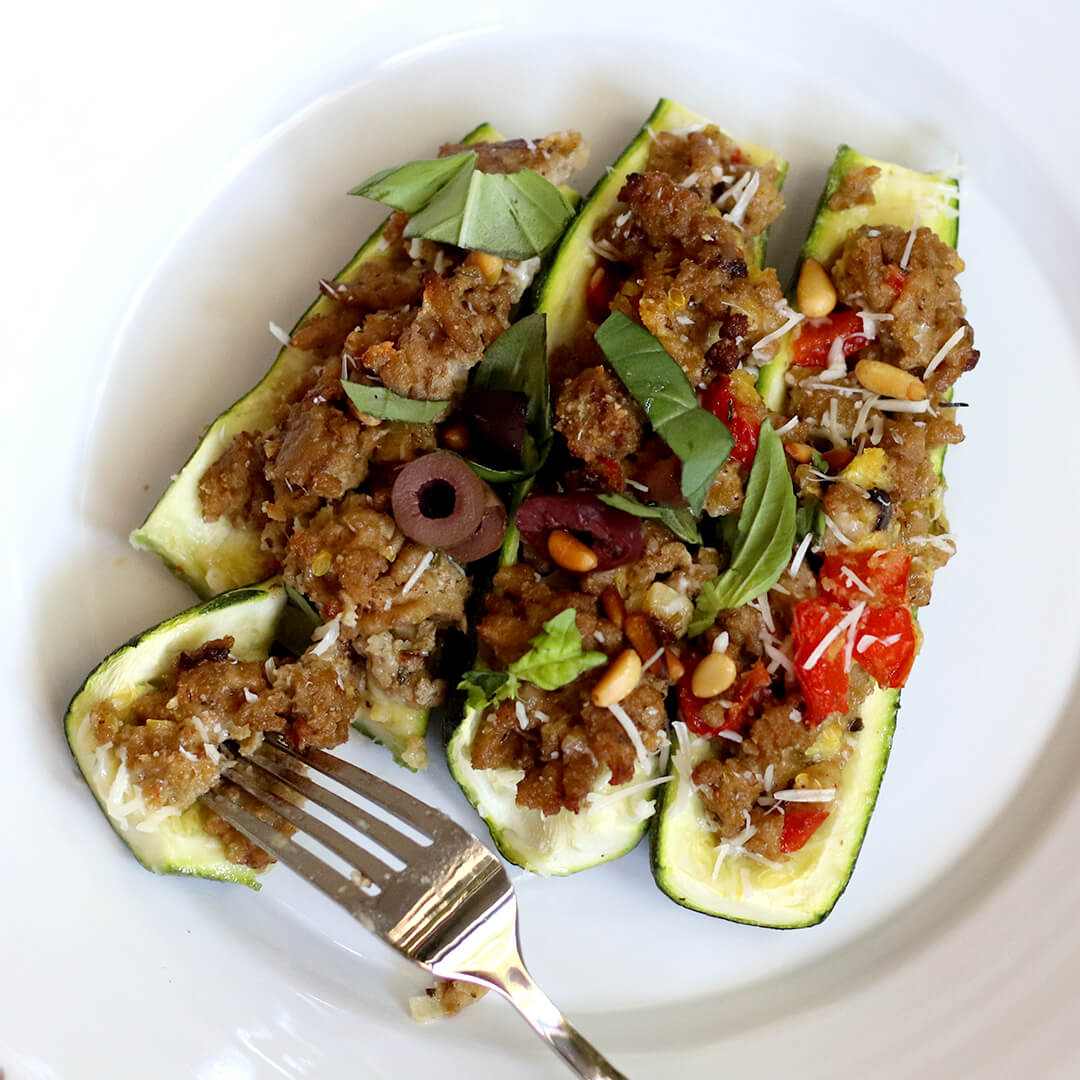 Greek Inspired Stuffed Zucchini Boats Recipe BowFlex