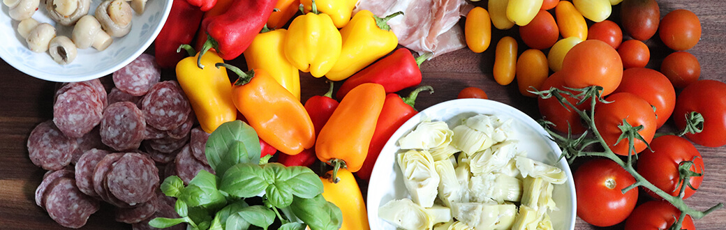 The ingredients for Italian Antipasti Salad.