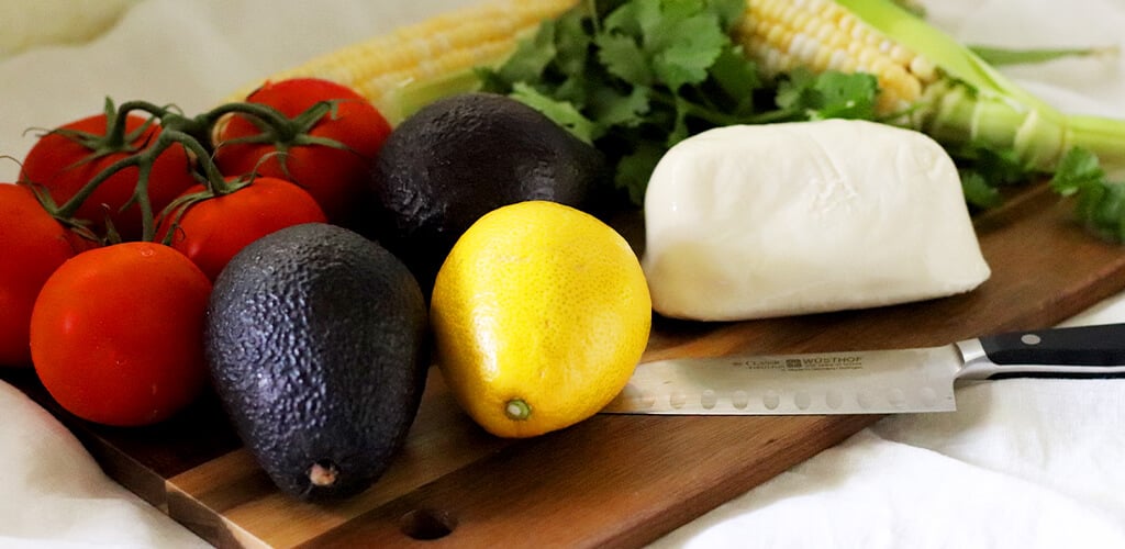 Fresh ingredients on a chopping board