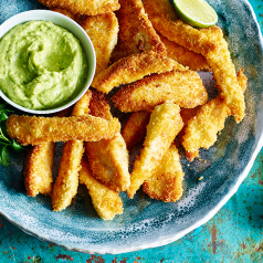 unfried chicken on a plate