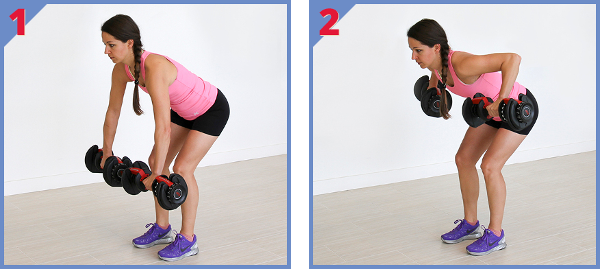 Bent Over Rows Positions 1 and 2