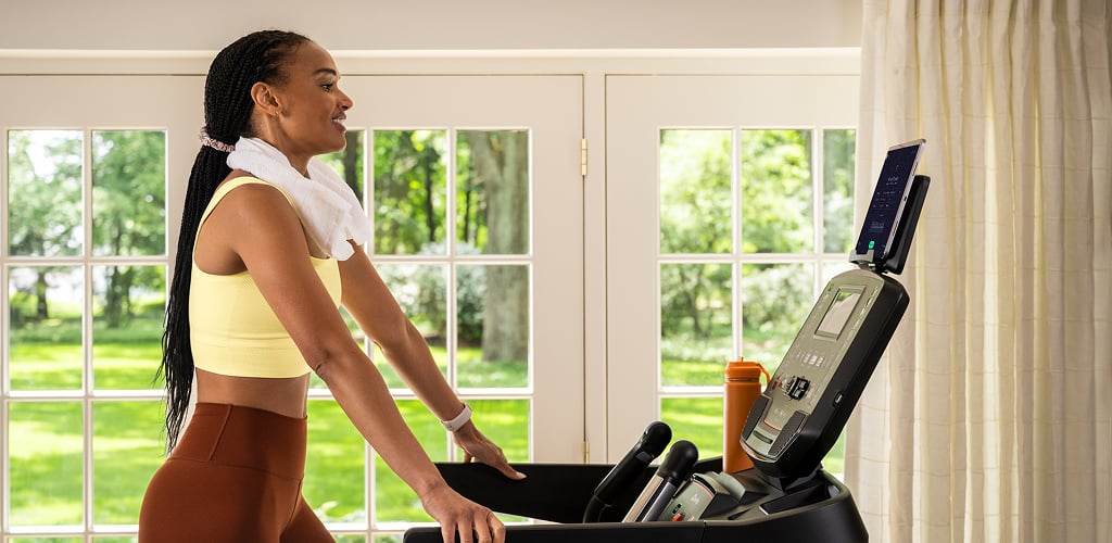 woman post workout on a treadmill