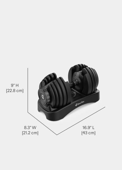 Results Series 552 Dumbbells Dimensions Per Dumbbell - Length 16.9 inches, Width 8.3 inches, Height 9 inches