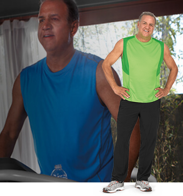 Guy working out on a TreadClimber