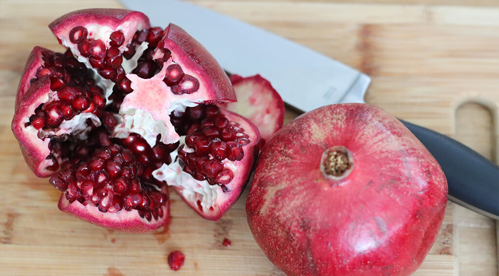 a cut pomegranate