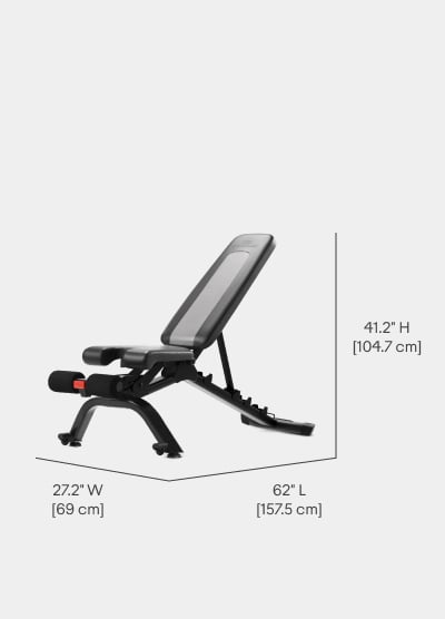 4.1S Stowable Bench Dimensions  - Length 62 inches, Width 27.2 inches, Height 41.2 inches