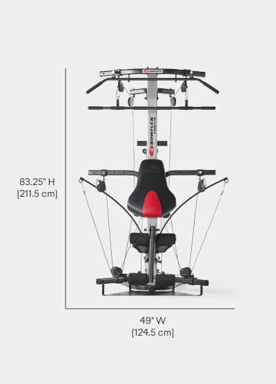 X2SE Home Gym Dimensions - Length 63 inches, Width 49 inches, Height 83.25 inches