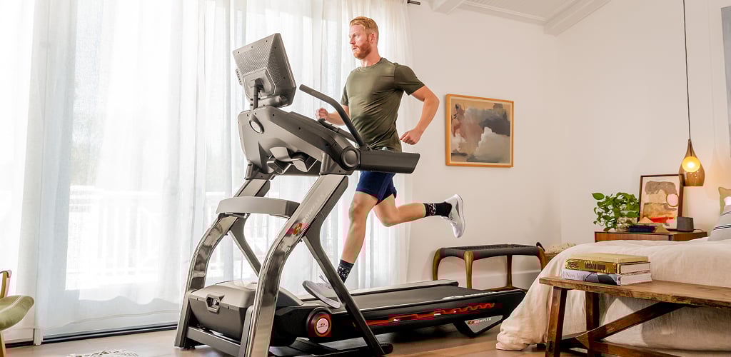 man running on a treadmill