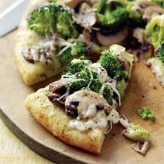 White Pizza with Broccoli and Mushrooms