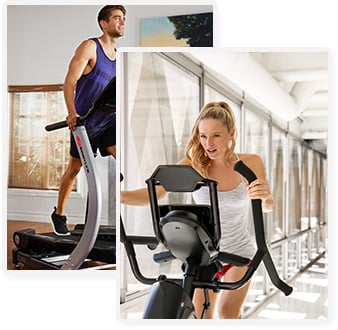 Persons using a TreadClimber and Max Trainer