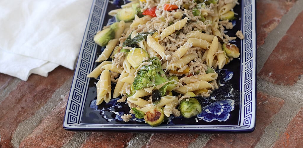 pasta primavera on a plate