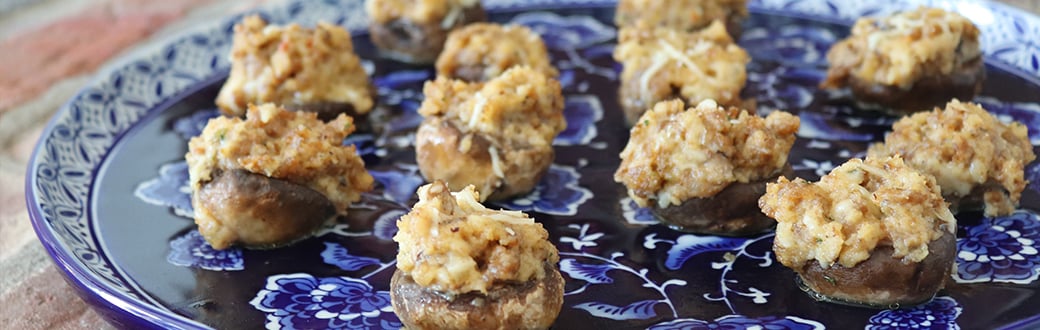 Plate of Stuffed Mushrooms