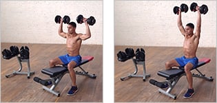 Man performing a chest press.