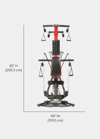 PR3000 Home Gym Dimensions - Length 63 inches, Width 49 inches, Height 82 inches